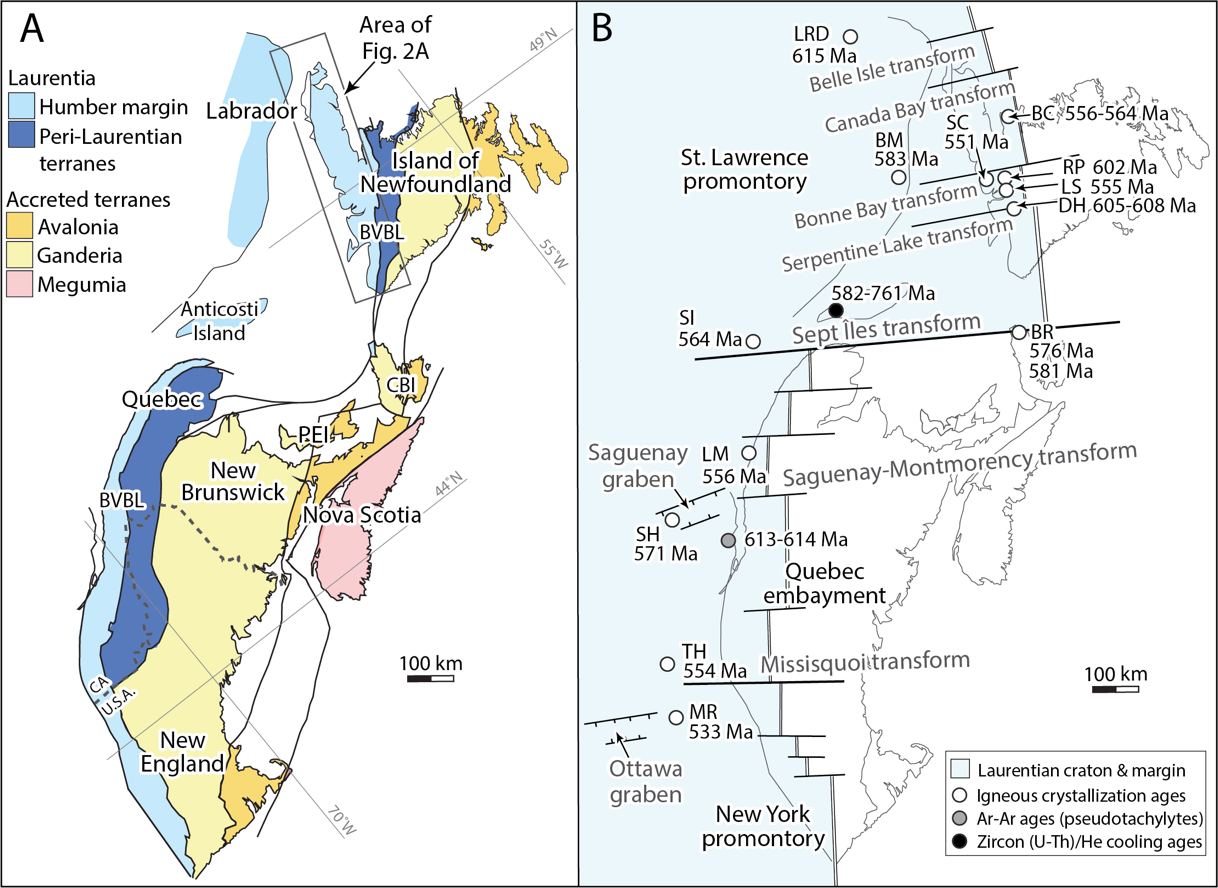 Late Ediacaran to Early Cambrian Breakup Sequences and Establishment of the  Eastern Laurentian Passive Margin, Newfoundland, Canada | Published in  American Journal of Science